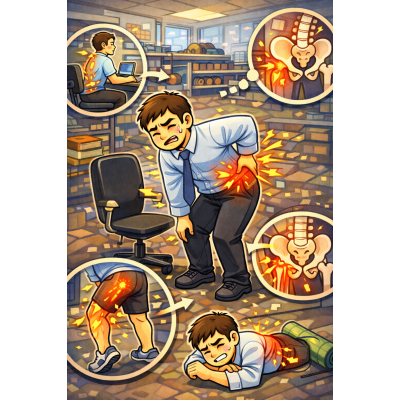 台中北區久坐後起身腰卡住？ 不是老化，是「骨盆—腰椎的切換失靈了」