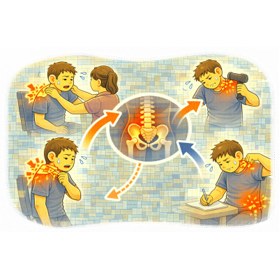 肩頸痠痛一直好不了？問題可能不在肩膀，而在骨盆與脊椎排列